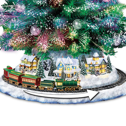 The Bradford Exchange Thomas Kinkade Holiday Sparkle Color-Changing Fiber-Optic Tabletop Christmas Tree