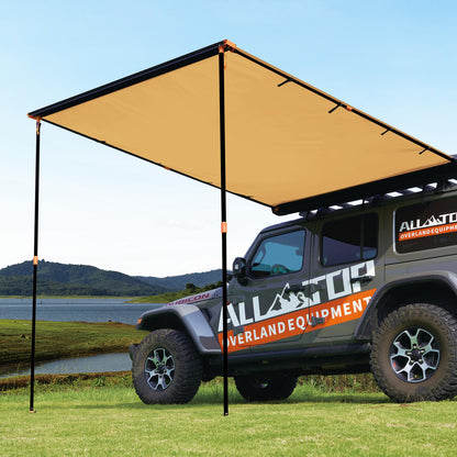 ALL-TOP Vehicle Awning 8.2'x10' Roof Rack Pull-Out Sun Shade UV50+, Weatherproof 4x4 Side Awning for Camping & Overland (Hardware Included)