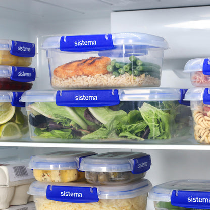 Sistema KLIP IT PLUS Leakproof Food Storage Containers | 1 L | Airtight, Stackable & Nestable Meal Prep Containers with Lids | School Lunch Boxes | 3 Count