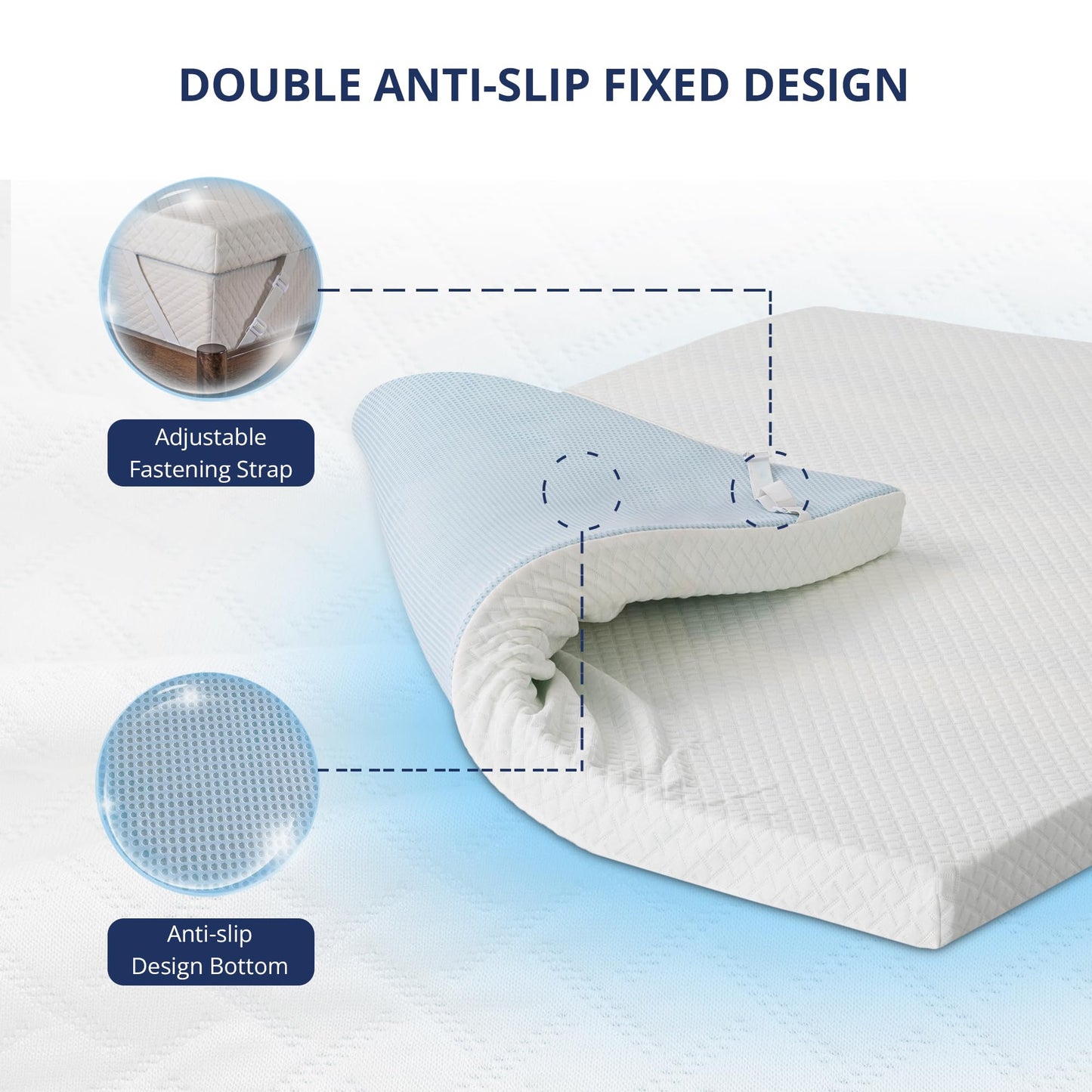 3 Inch Gel Memory Foam Mattress Topper King Size, Cooling Bed Topper for Pressure Relief with Removable Breathable Soft Cover, CertiPUR-US Certified