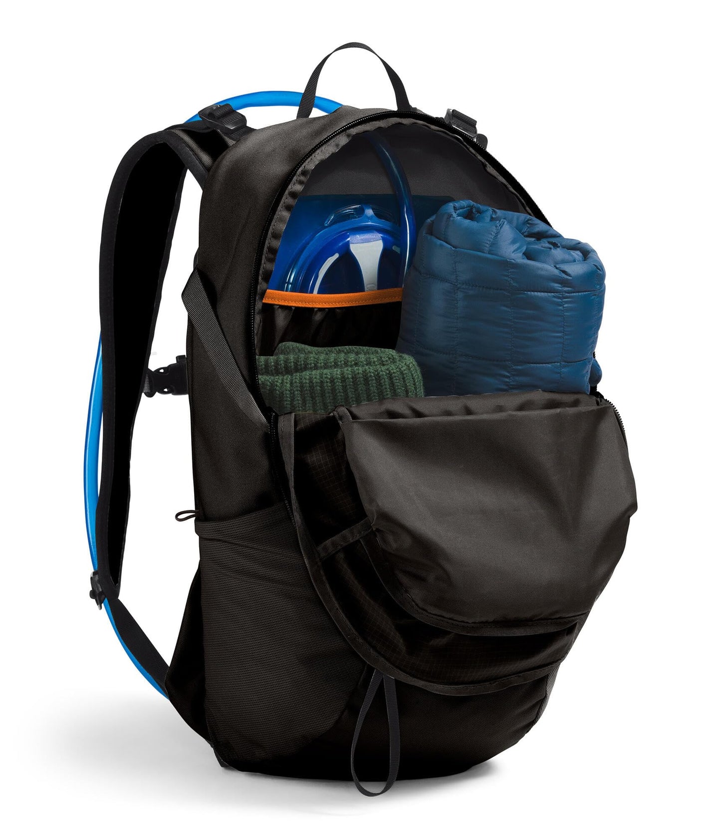 The North Face Basin 24 Liter Technical Daypack with Rain Cover - Unisex, Hiking Pole Attachment, Compression Straps, TNF Black/TNF Black-NPF, One Size