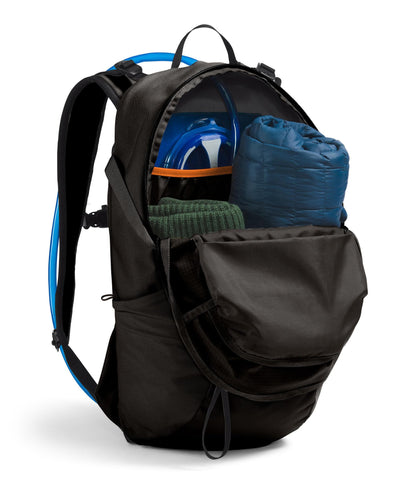 The North Face Basin 24 Liter Technical Daypack with Rain Cover - Unisex, Hiking Pole Attachment, Compression Straps, TNF Black/TNF Black-NPF, One Size
