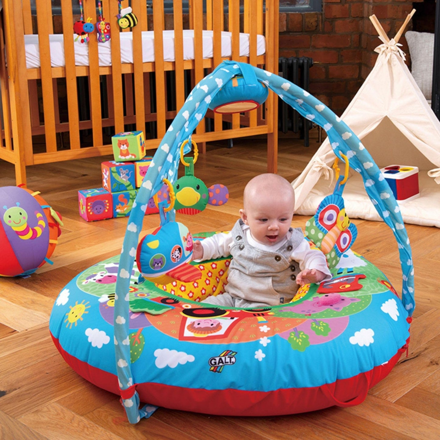 Galt Toys, Playnest and Gym - Farm, Sit Me Up Baby Seat, Ages 0 Months Plus