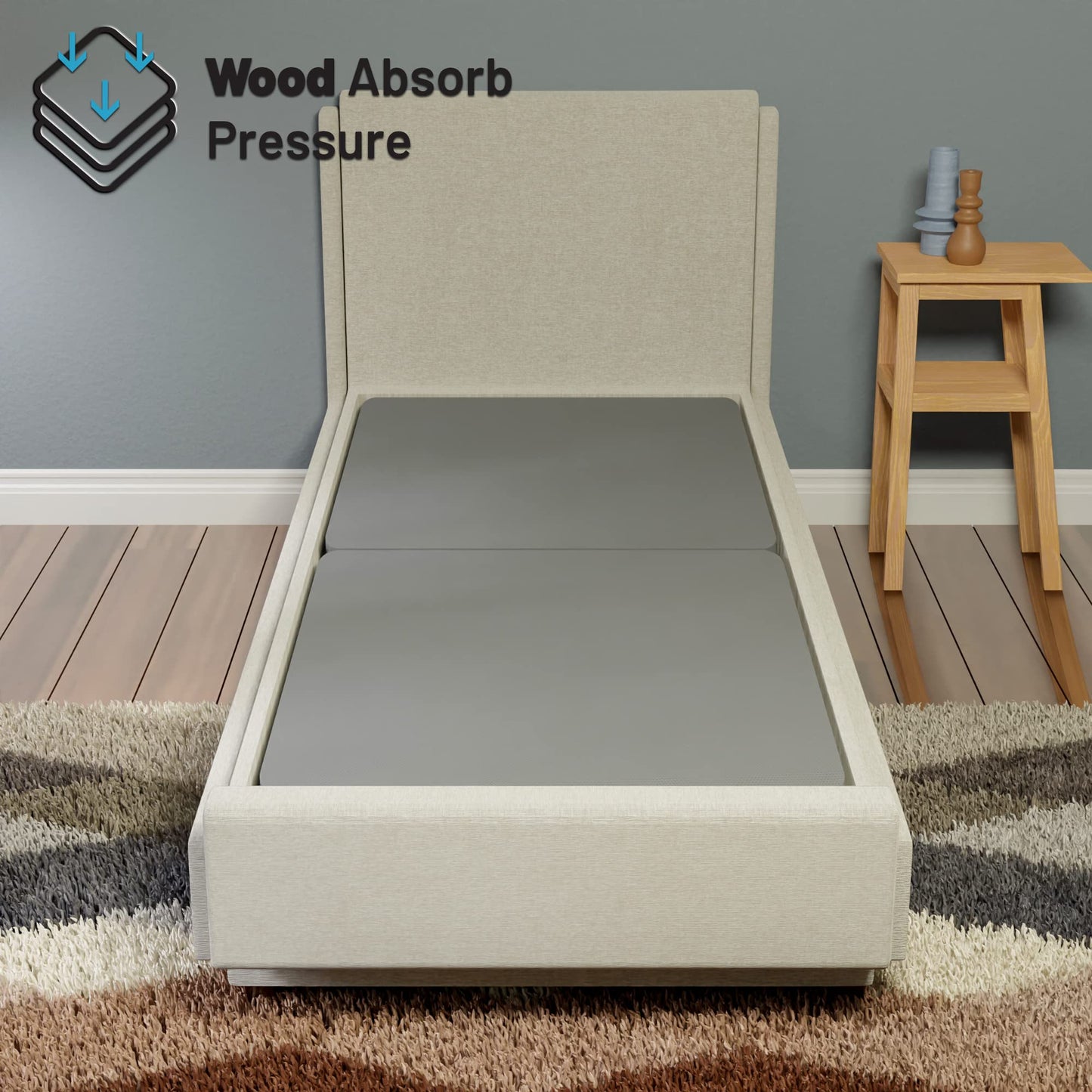Treaton, 1.5-Inch Split Fully Assembled Bunkie Board for Mattress/Bed Support, Twin