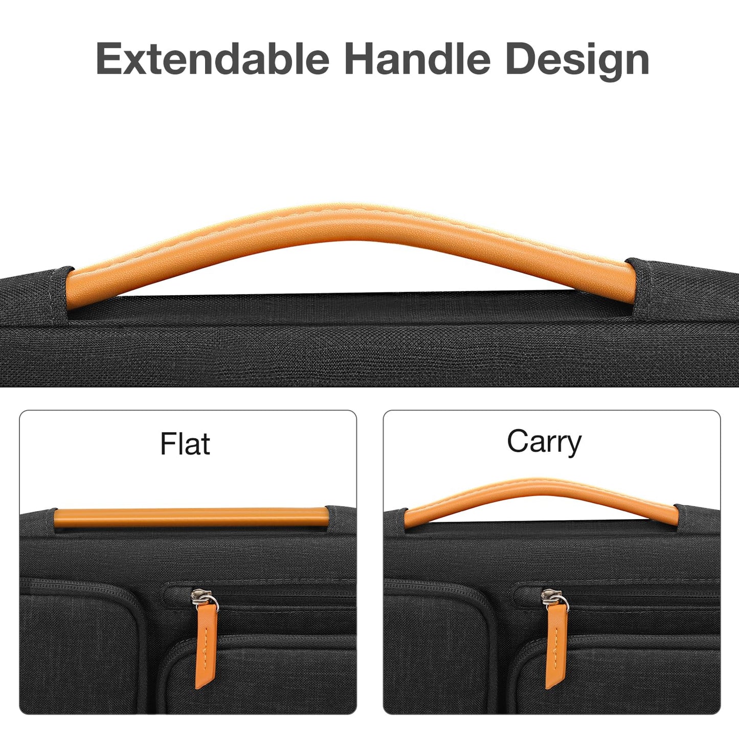 MOSISO 360 Protective Laptop Case 13 inch, 13 inch Laptop Sleeve Compatible with MacBook Air M4 M3 M2 M1 2025-2018/Pro M2 M1 2025-2016, Side Open Carrying Case with 4 Zipper Pockets&Handle, Black
