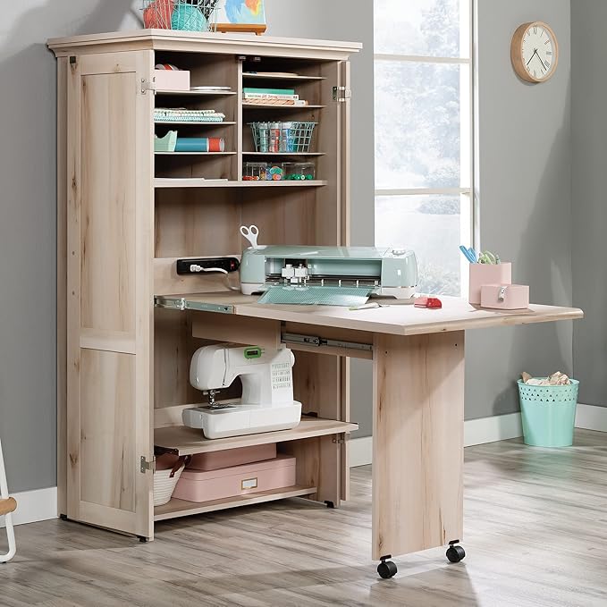Sauder Miscellaneous Storage Craft & Sewing Armoire, Pacific Maple finish