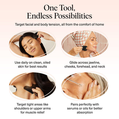 Kitsch Stainless Steel Gua Sha Facial Tools - Guasha Tool for Face, Face Sculpting Tool, Jawline Shaper, Double Chin Reducer, Body Gua Sha Tools, Lymphatic Drainage Massager, Facial Skin Care - Silver