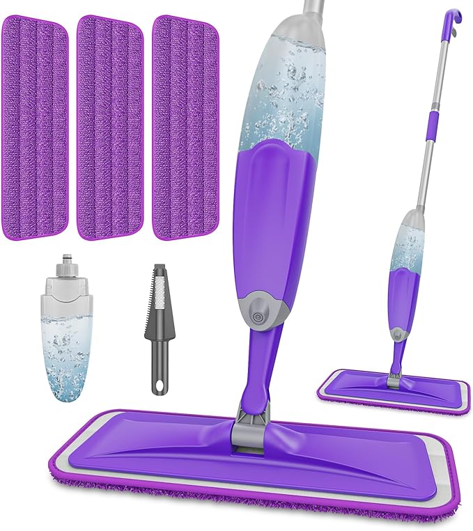 HOMTOYOU Spray Mops for Floor Cleaning: Wet Mop for Hardwood Tile Wood Laminate