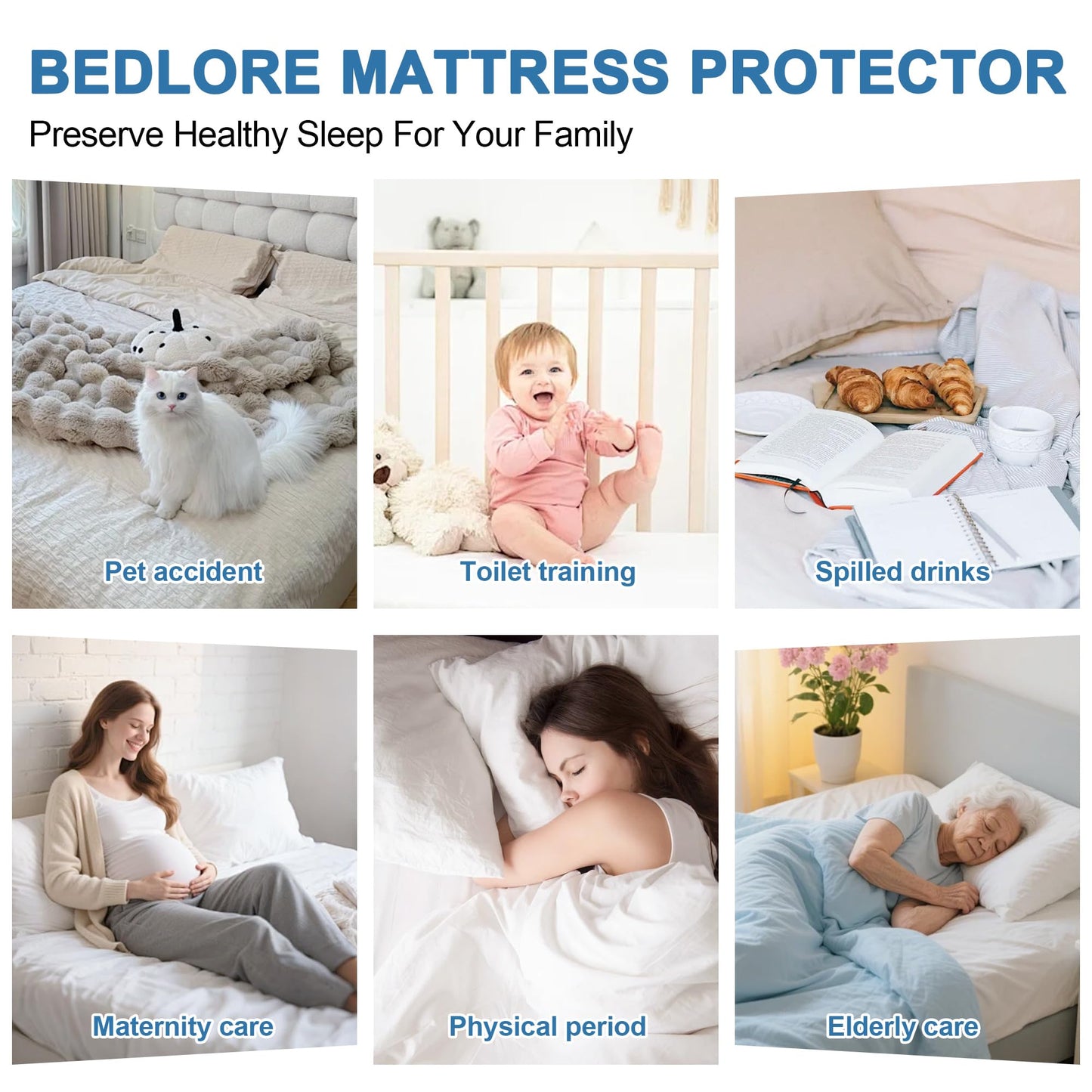 GUHER Waterproof Mattress Protector Twin XL Size,Breathable Bed Cover 3D Air Fabric Mattress Pad Cover,Noiseless＆Ultra-Soft Washable Bed Cover with 6"-14" Deep Pocket (Gray)