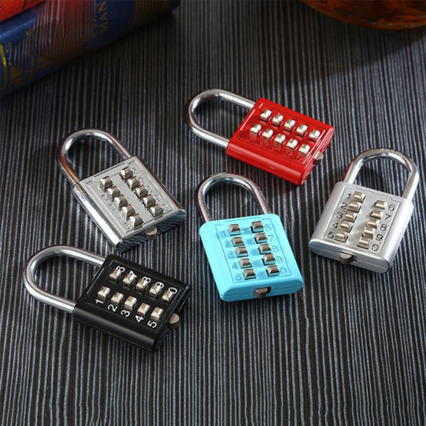 Li-TianFeng 2Pcs 10-Digit Combination Padlock Push Button Lock for Locker Gym, Case, Drawer, Toolbox (silver-2pcs)
