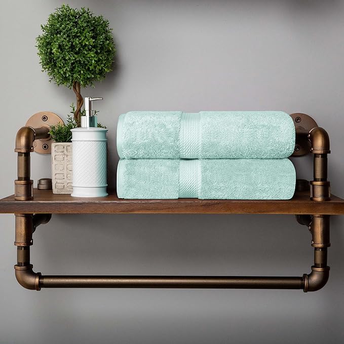SUPERIOR Egyptian Cotton Pile Bath Towel Set of 2, Ultra Soft Luxury Towels