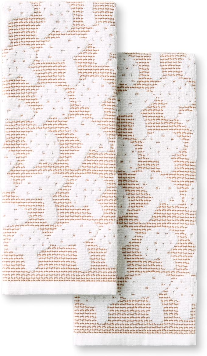 Martha Stewart Woodland Harvest Jacquard Mushrooms Kitchen Towel 2-Pack Set