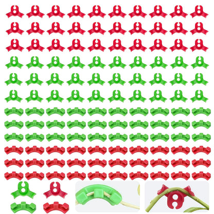 artisanstar 120-Pack Plant Training Clips for Low Stress Training - 90-Degree Angle Plastic Plant Stem Support Clips, Reusable Garden Clips for Tomatoes, Vines (Red & Green)