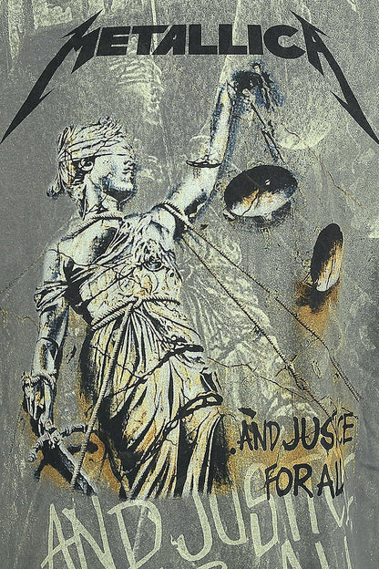 Metallica ... and Justice for All - Neon Backdrop Men T-Shirt Charcoal M, 100% Cotton, Regular
