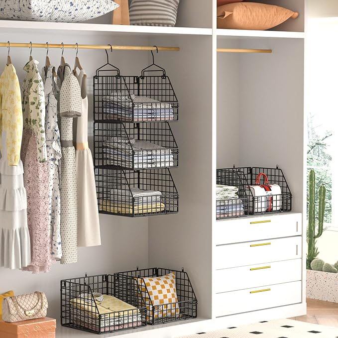 Larger & Deeper Hanging Storage Basket, Closet Organizers and Storage, Hanging