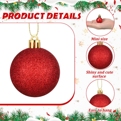 Jutom 12 Pcs Red and White Christmas Balls Ornaments for Tree 2.4 Inch Peppermint Candy Polka Dots Stripes Christmas Tree Decorations Shatterproof Xmas Baubles for Home Wreath Party Decor