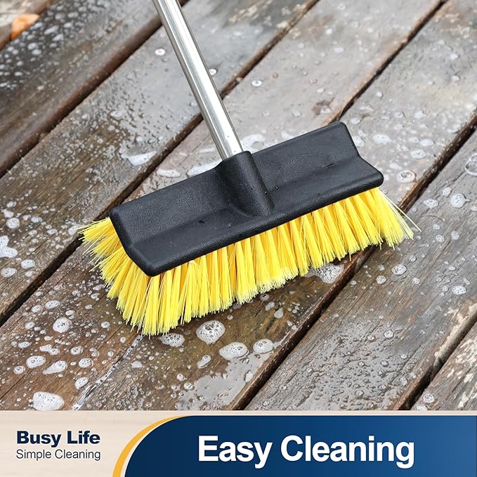 Yocada Deck Brush with 4-Section Extendable Handle Floor Scrub Brush Soft