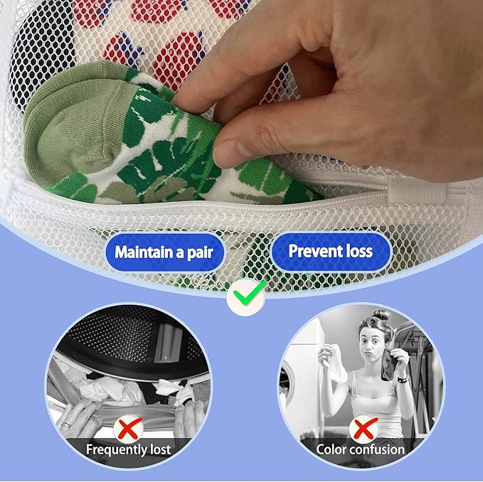 Mesh laundry bags for washing machine, can wash 10 pairs of socks, maintain