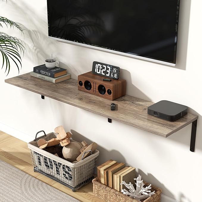 Fun Memories Floating Shelves for Wall, 12 Inch Deep Floating Shelves Set of 2