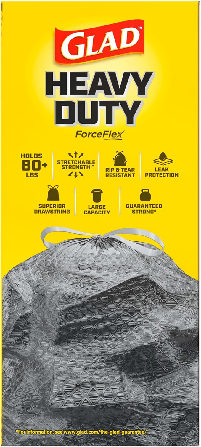 Glad Large 30 Gallon Trash Bags, Clorox Mountain Air Heavy Duty Garbage Bags