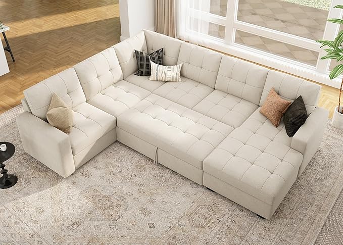 HONBAY Sleeper Sectional Sofa