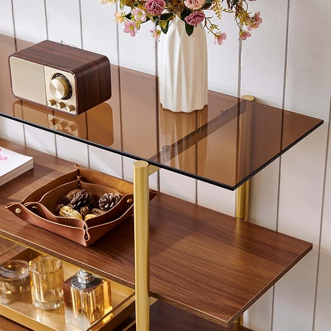 LumFurn Glass Console Table for Living Room, Foyer & Entryway, L41 x W14 x H31
