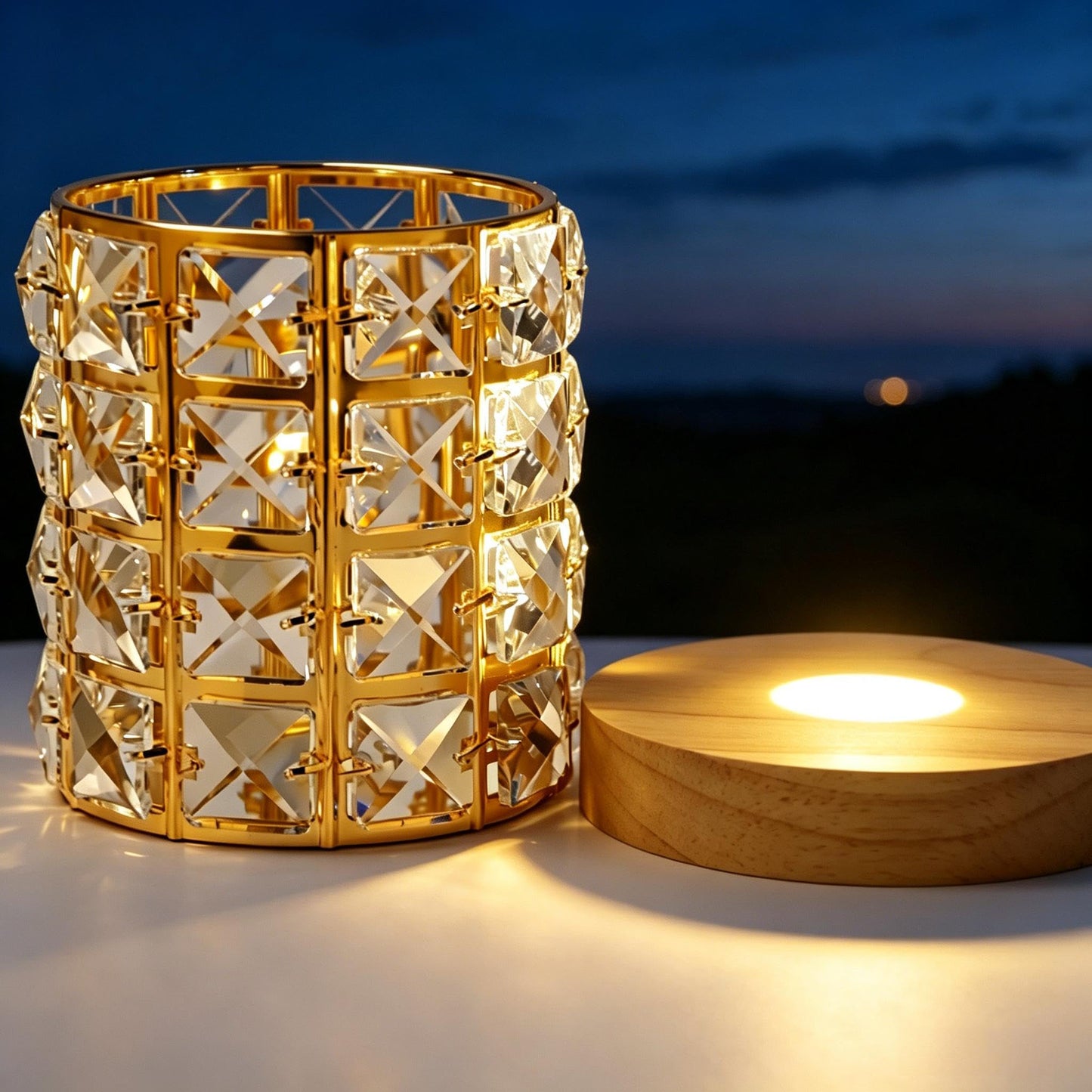 vskikris Night Light LED Crystal Lamp