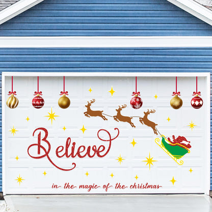 45PCS Christmas Garage Door Decorations Magnets - Believe Santa Reindeer Xmas Holiday Refrigerator Fridge Kitchen Decor