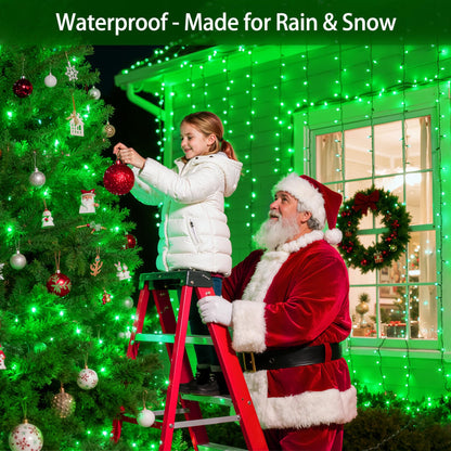 QUHUATU 750 LED 240FT Christmas Lights Outdoor,12 Lighting Modes Christmas String Lights with Timer, Dimmable Plug in Green LED StringLights Waterproof for Yard Tree Wedding Party Holiday Green