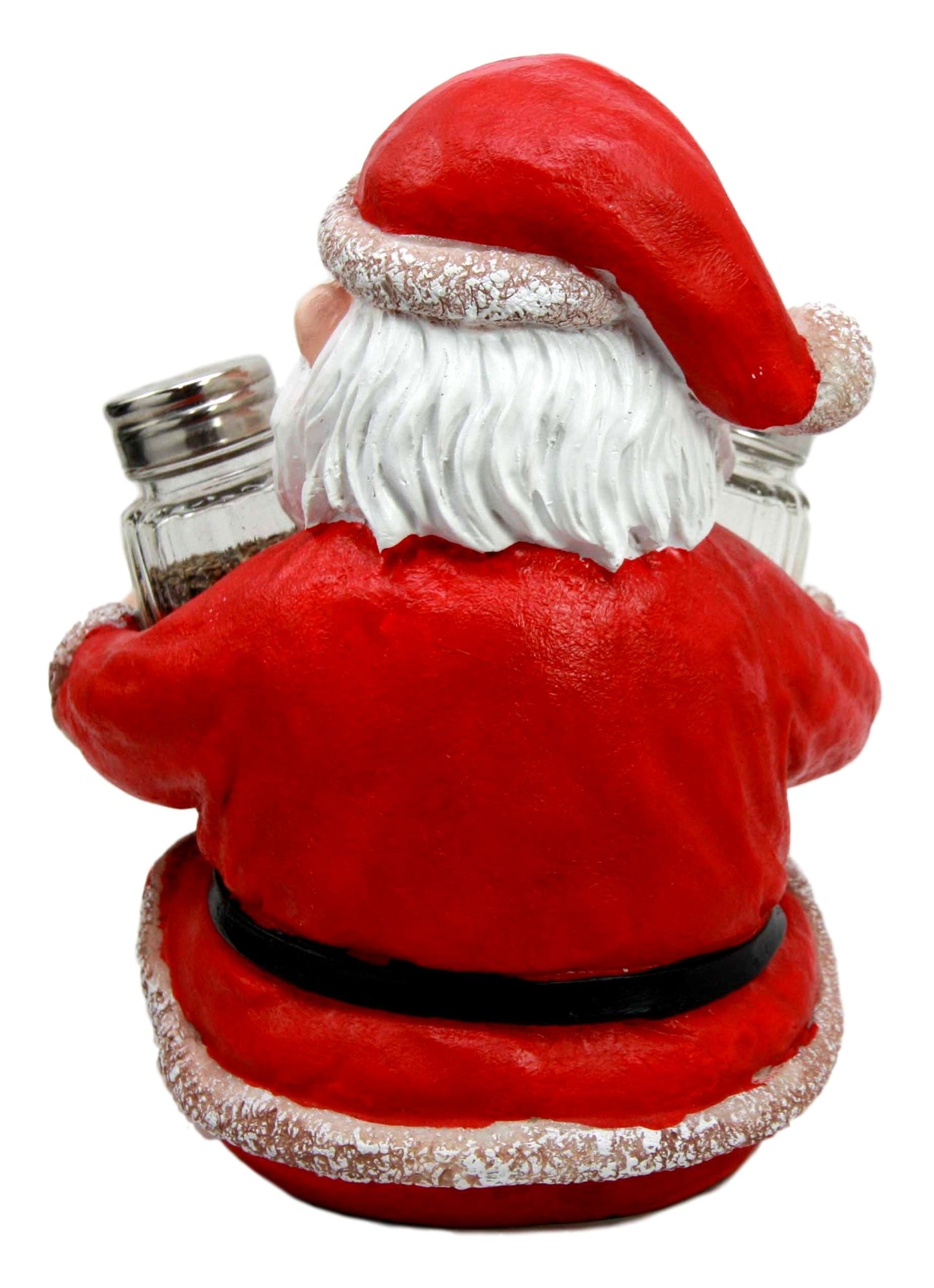 Ebros Christmas North Pole Santa Claus Salt And Pepper Shakers Holder Set Resin Figurine With Glass Shakers