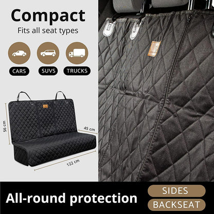 AMZPET Dog Car Seat Cover (Compact: 122 cm) - Waterproof - Non-slip & Scratch Proof - Durable - 56 x 45 x 122 cm