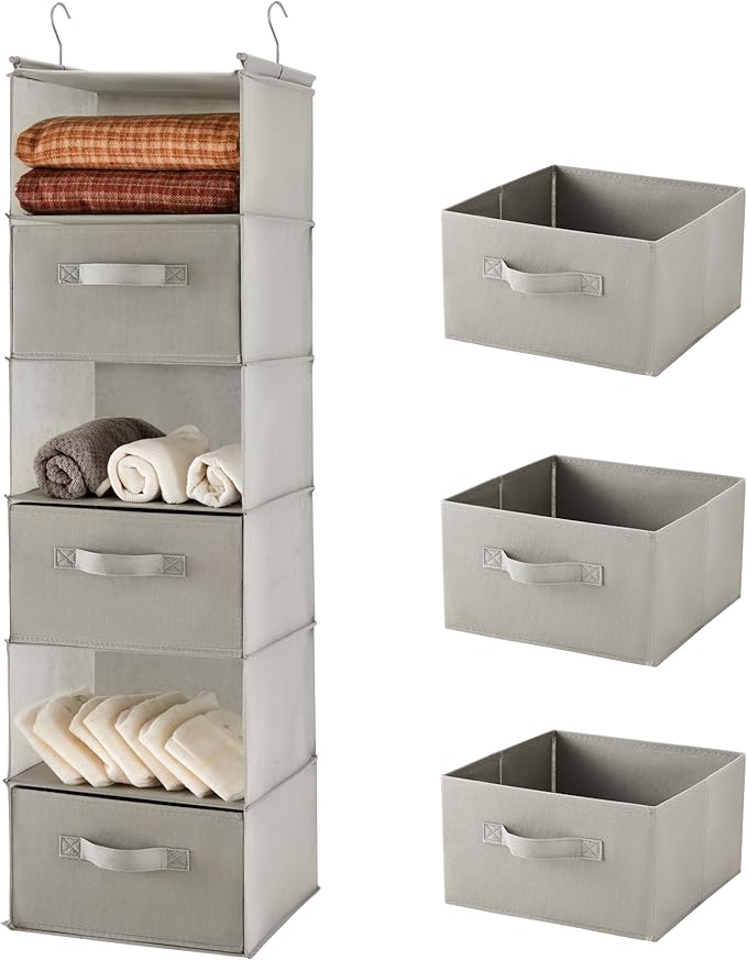 MAX Houser 6 Tier Shelf Hanging Closet Organizer, Closet Hanging Shelf
