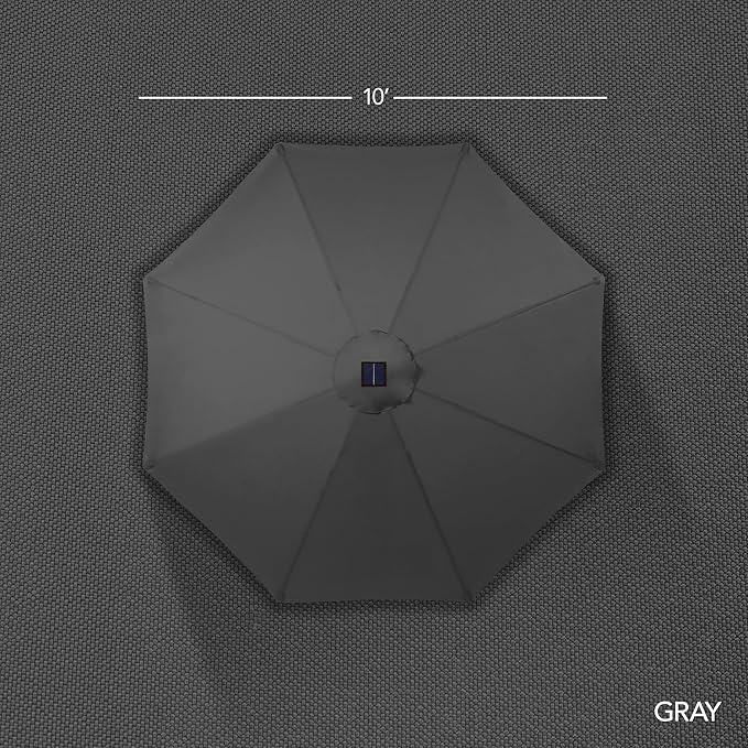 Best Choice Products 10ft Offset Cantilever Hanging Market Patio Umbrella, Smooth 360° Rotation, 8 Sturdy Ribs, Easy Adjustment - Gray