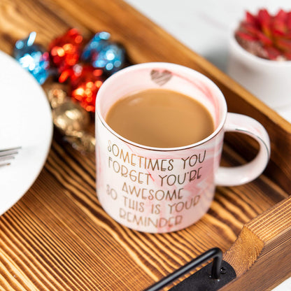 Thank You Gifts, Christmas Gifts for Women - Funny Gift Ideas for Friends, Coworkers, Boss, Employee, Mom, Mentor - Inspirational, Thoughtful, Birthday, Friendship, Presents for Her - Pink Coffee Cup