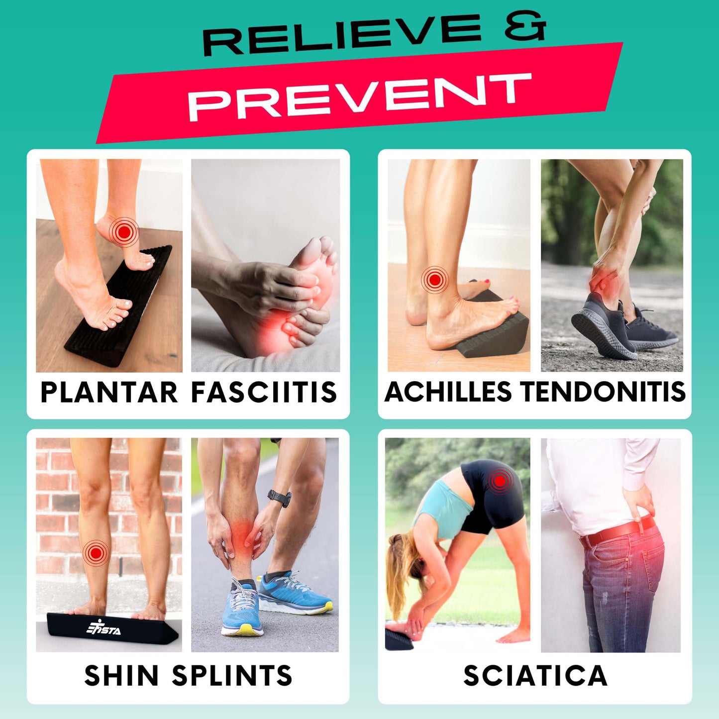 Slant Board for Calf Stretching | Balance Board Calf Stretcher for Plantar Fasciitis Relief,Achilles Tendonitis Reliefs,Shin Splint Relief,Squat Wedge