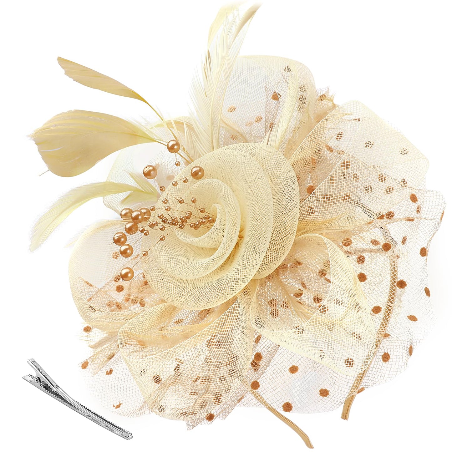 AQOKKA Women Fascinators Hats Flower Fascinators with Headband and Clip Tea Party Headwear for Women and Girls