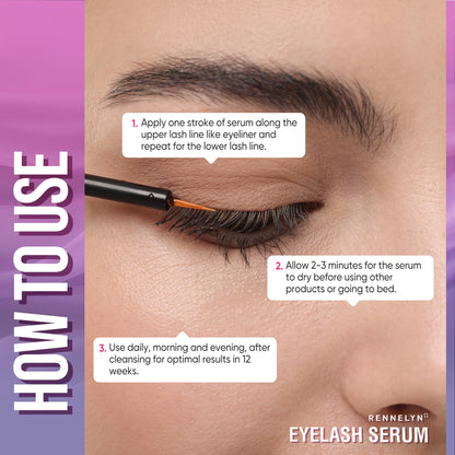 Eyelash Serum Lash Growth Enhancer: Advanced Natural Formula for Long Thickening Eyelashes (Eggplant, 5 ml)