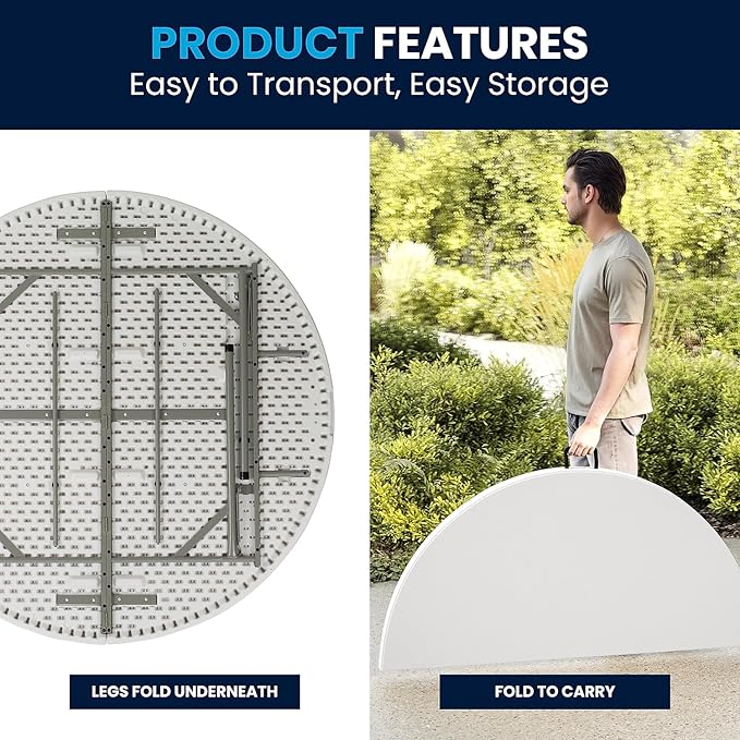 Flash Furniture Scarborough 5' Round Plastic Folding Table