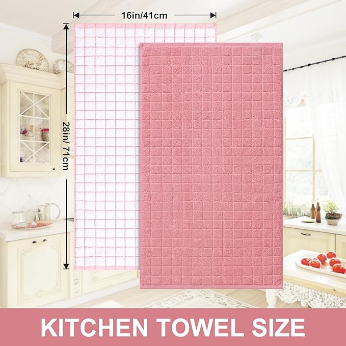 Homaxy Premium Cotton Kitchen Towels 16"x 28", Large Natural Ring Spun 390 GSM