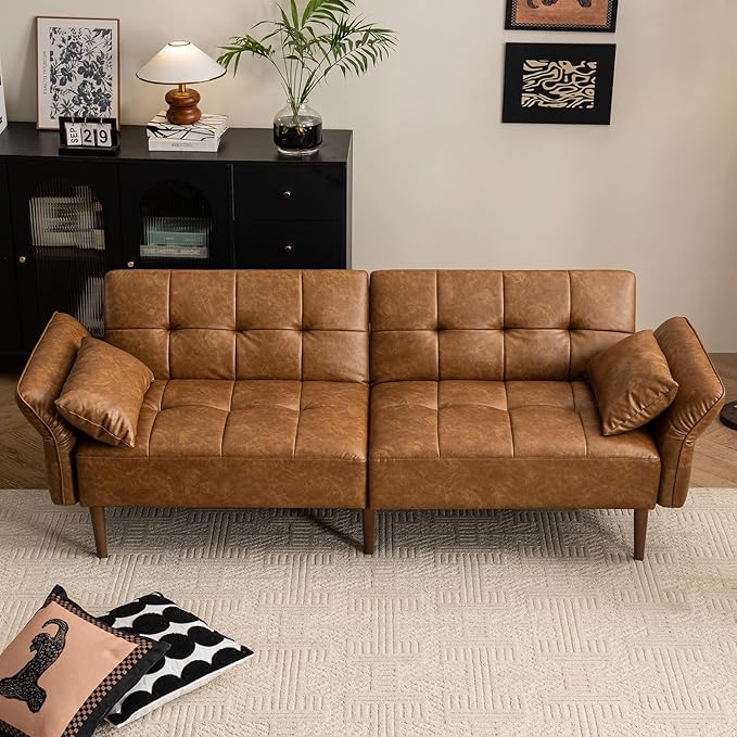 HALLYBEE 85” Futon Sofa Bed, Sleeper Sofa, Small Couch