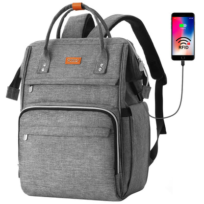 RJEU Laptop Backpack Women, Anti-theft School Backpack for Teenager Girls,Waterproof High School Bookbag Computer Bag with USB Charging Port for Travel Business College