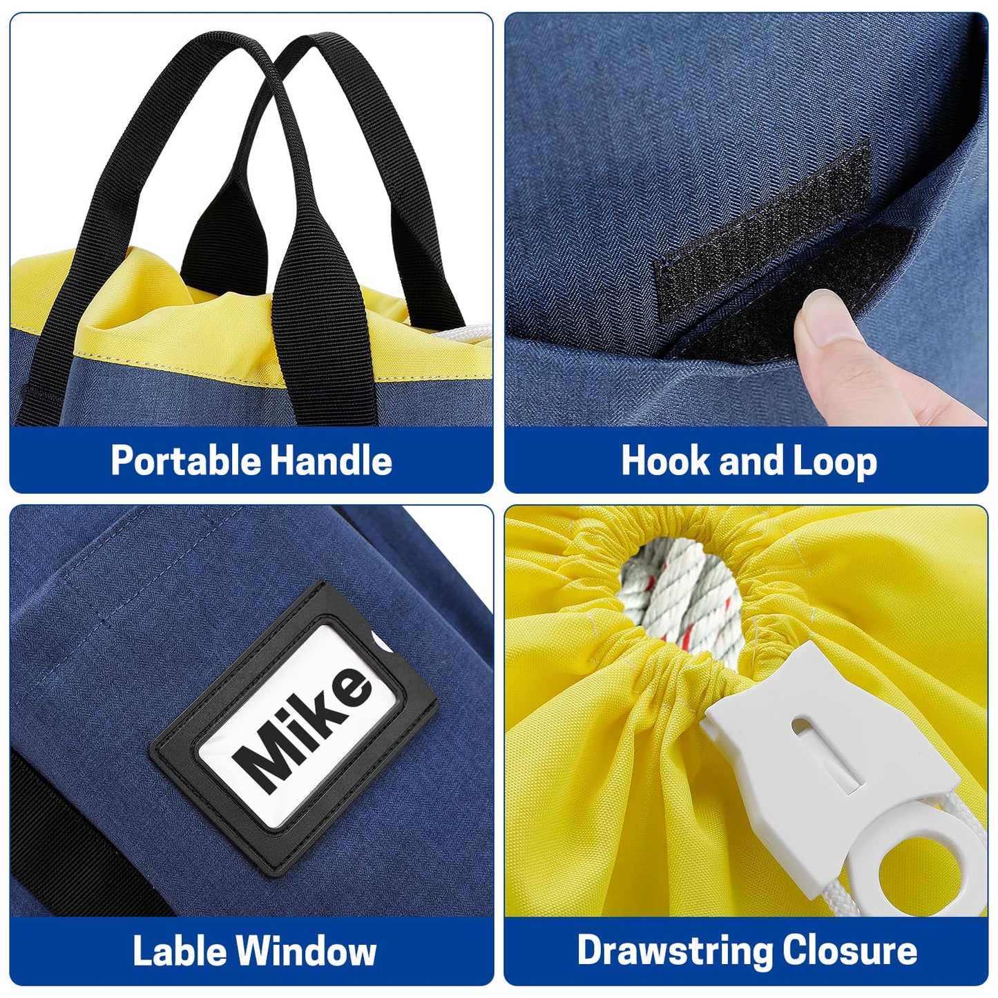 WISEPRO Arborist Rope Bag, Rope Storage Bag with 4 Side Pockets and Handle, Large Capacity Rope Organizer for Tree Climbing Gear and Rigging Equipment