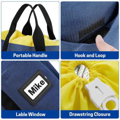 WISEPRO Arborist Rope Bag, Rope Storage Bag with 4 Side Pockets and Handle, Large Capacity Rope Organizer for Tree Climbing Gear and Rigging Equipment