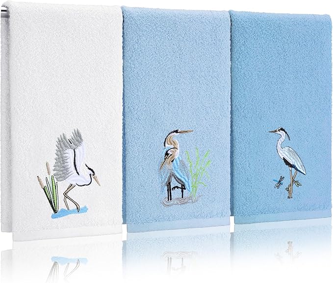 3 Pack Heron Coastal Hand Towels
