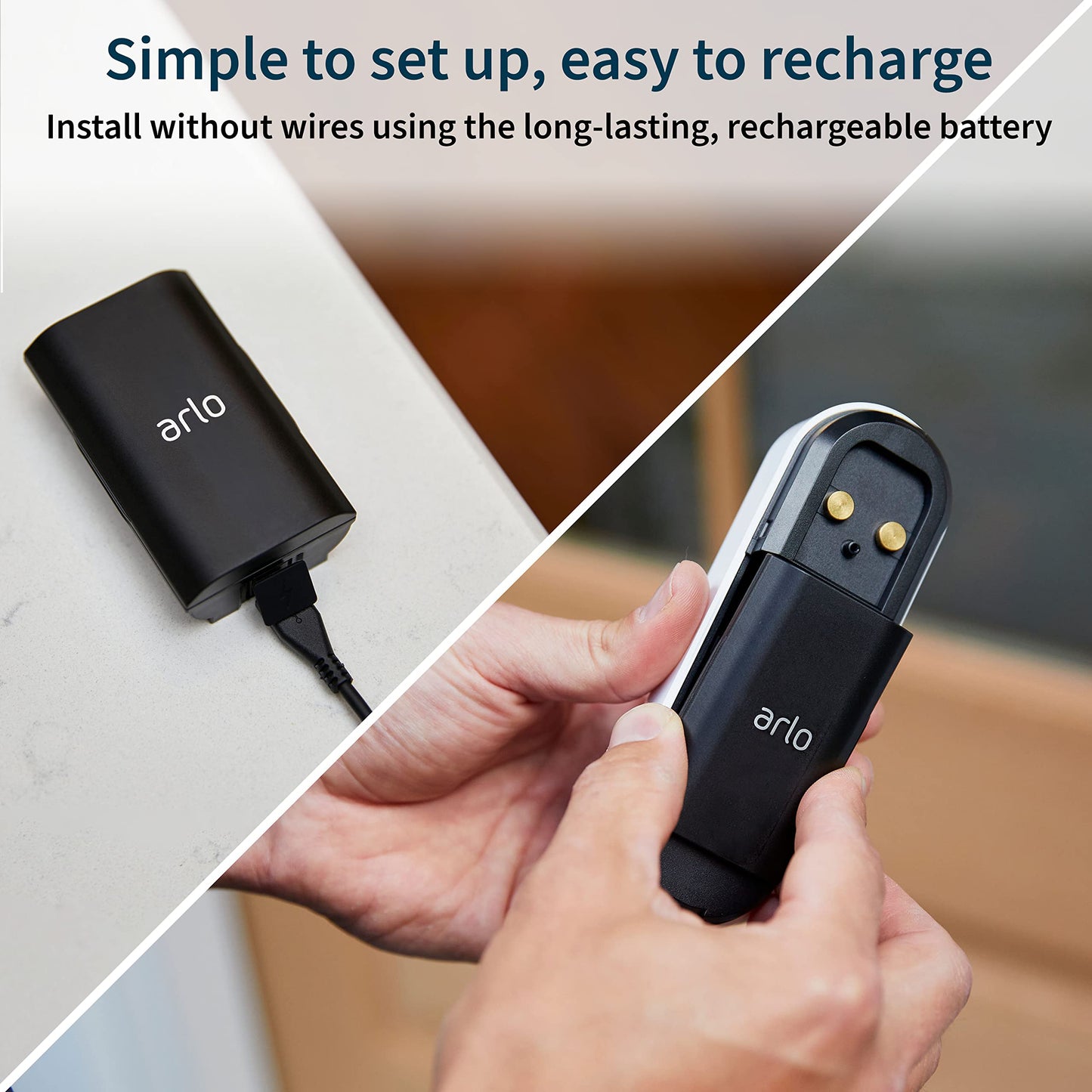 Arlo Essential Wired Video Doorbell - HD Video, 180° View, Night Vision, 2 Way Audio, Black - AVD1001B