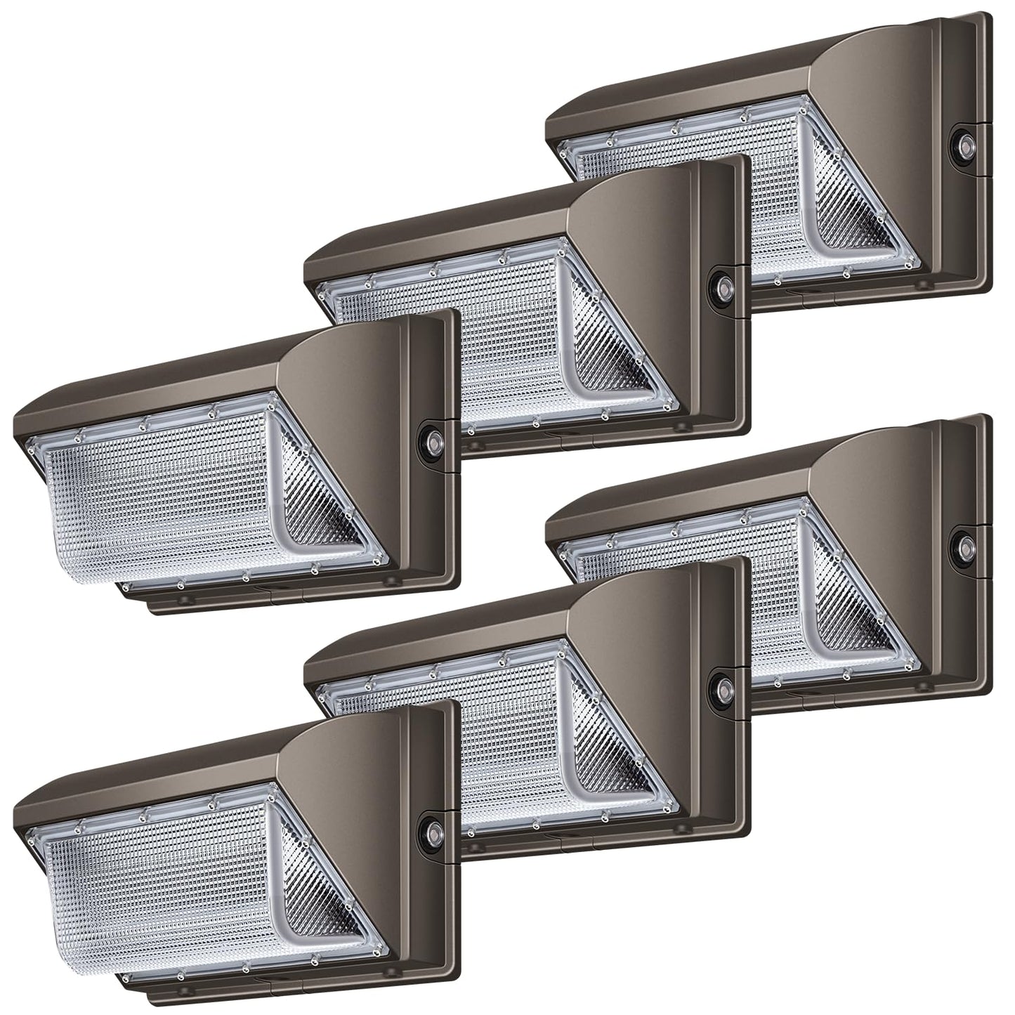 BIRITALO LED Wall Pack Lights Outdoor Dusk to Dawn Photocell 800W Eqv Bright 18000LM LED Exterior Buildings Security Lighting 5000K 120W LED Flood Wall Light 100V-277V IP65 Waterproof for Yard 6 Pack