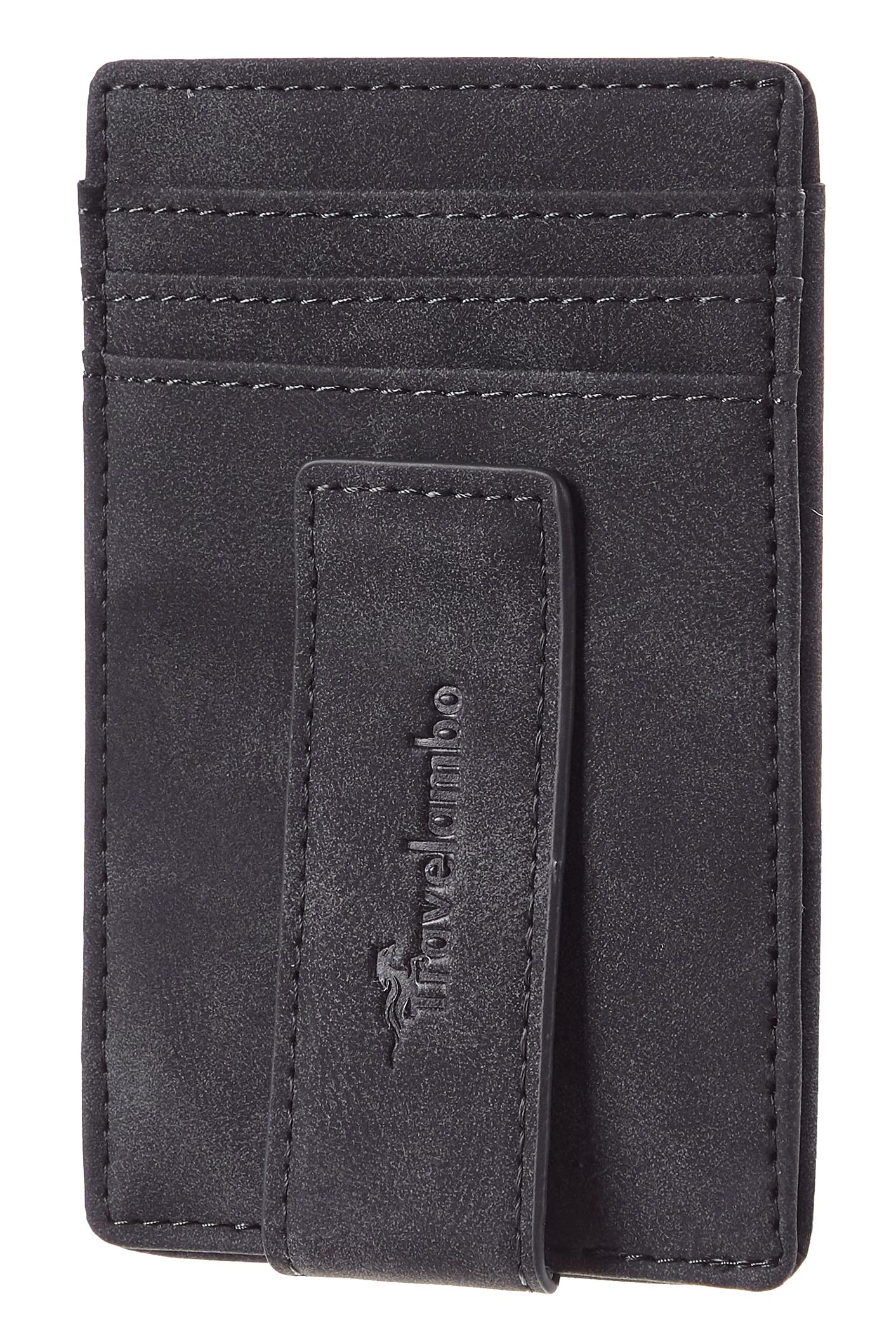 Travelambo Money Clip for Men Magnetic Front Pocket Wallet Slim Wallet Minimalist Card Holder RFID Blocking (Deep Grey)