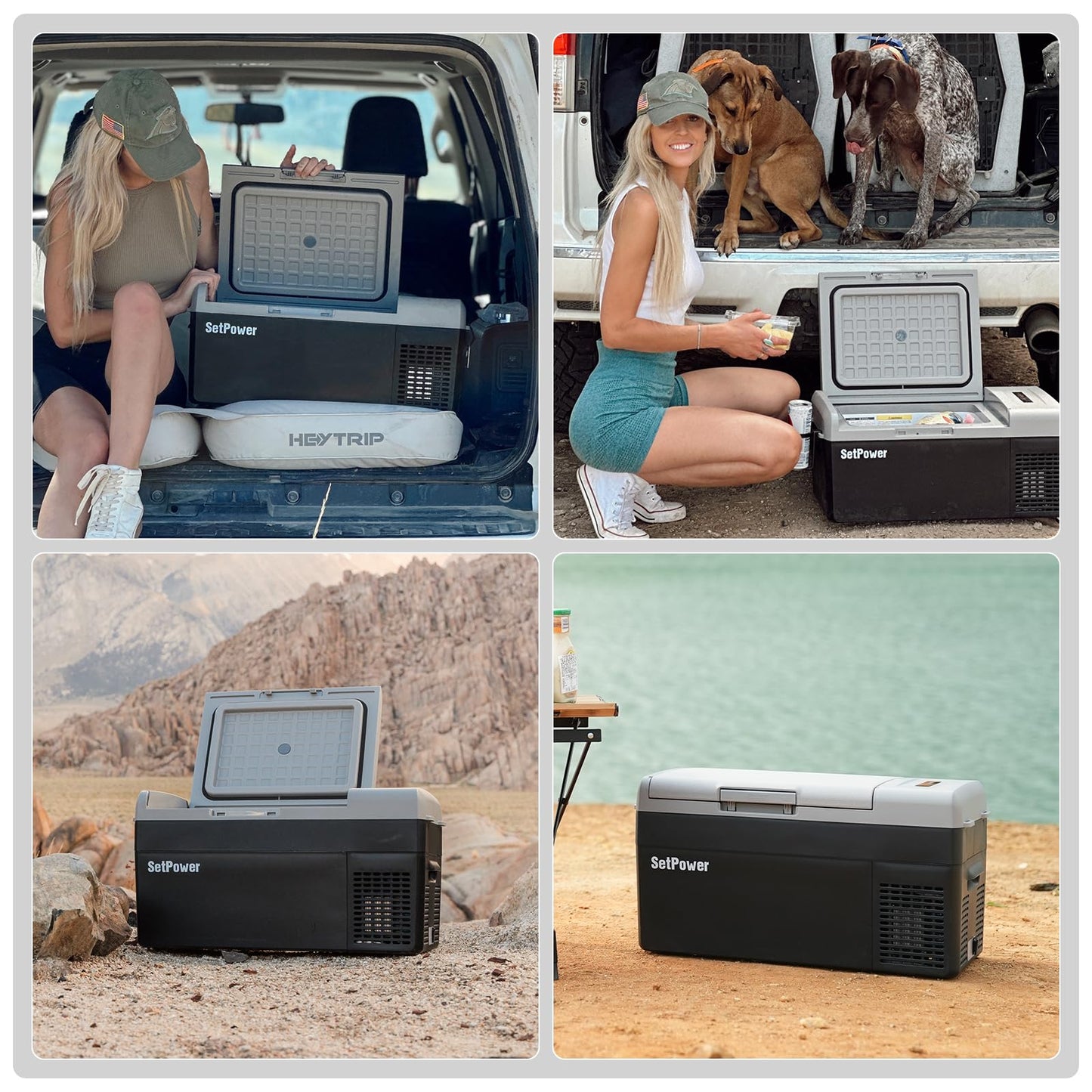 Setpower FC20 Portable 12v Refrigerator, -4℉-68℉ Fast Cooling Car Refrigerator, 20L/21Qt Car Fridge Portable Freezer with 12/24V DC and 110/240V AC, Electric Cooler (Black,1-year warranty)