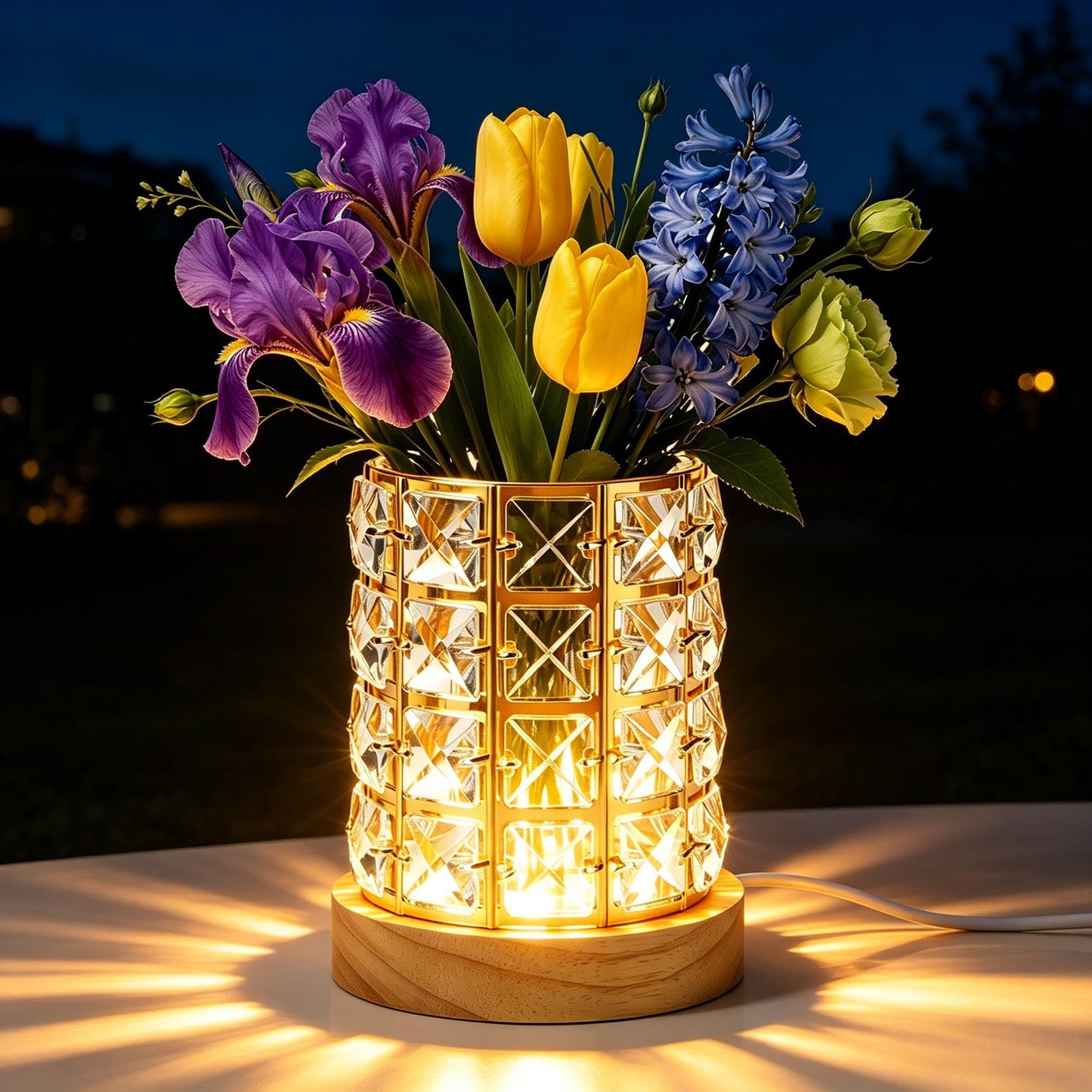 vskikris Night Light LED Crystal Lamp