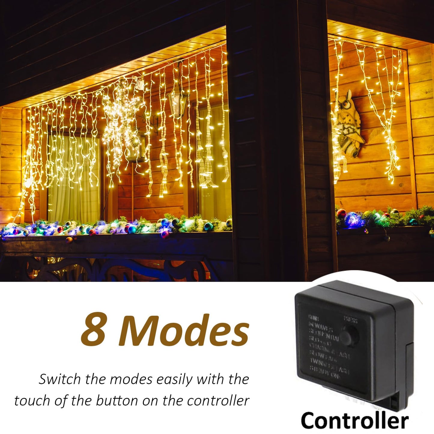 Solhice LED Curtain Lights Outside 40ft x 3ft for Backyard, 600 LED Plug in Hanging Fence String Lights Outdoor Waterproof for Backdrop Backyard Patio Deck Décor (Not Connectable)